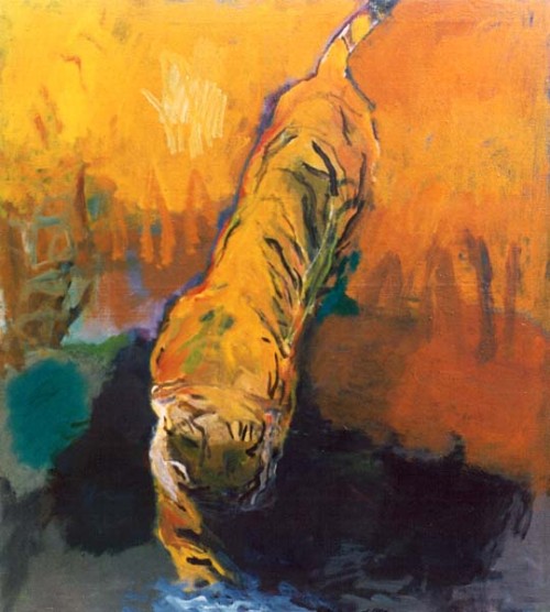 Fotograf: Eget foto
Værk  titel: Tiger 
Værk  type: Maleri 
Materiale: Acryl 
Størrelse: 130x118 cm 
Færdiggjort: 1993 
Placering: Århus Amtskommune 