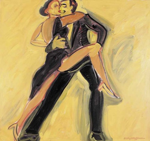 Fotograf: Lars Gundersen
Værk  titel: Tango 
Værk  type: Maleri 
Materiale: Olie på lærred 
Størrelse: 140 x 150 cm 
Færdiggjort: 1998 