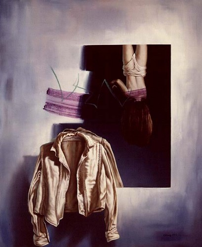 Fotograf: Erik Jeppesen
Værk  titel: The Riot 
Værk  type: Maleri 
Materiale: Olie på lærred 
Størrelse: 100 x 81 cm 
Færdiggjort: 1993 