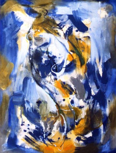 Fotograf: Jens Nielsen
Værk  titel: Stigende blå 
Værk  type: Maleri 
Materiale: Olie/acryl på lærred 
Størrelse: 122x93 cm 
Færdiggjort: 1990 